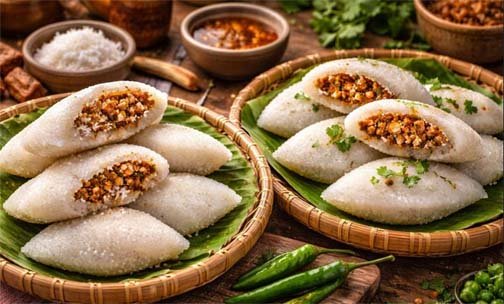 ঝাল এবং মিষ্টি ভাপা পিঠা